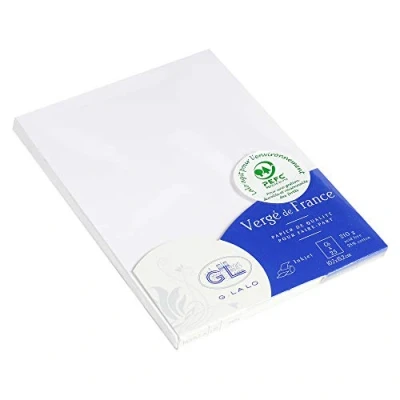 Image of Clairefontaine Ref 16850L G.Lalo Single Cards (Pack of 25) C6 (114 x 162mm) Sized, 210gsm Paper, PEFC Certified, Inkjet &amp; Laser Compatible Vergé de France Extra White
