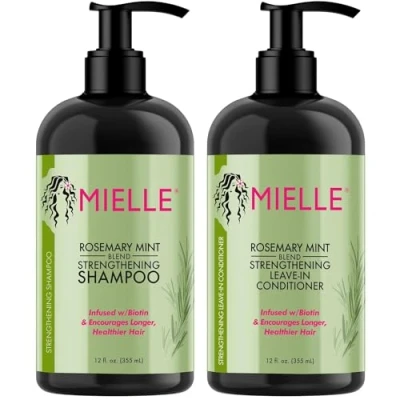Image of Mielle Rosemary Mint Strengthening Shampoo Infused with Biotin, Cleanses and Helps Strengthen Weak Brittle Hair, 12 Ounces (SET OF 2)