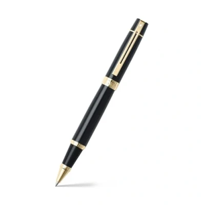 Image of Sheaffer 300 Refillable Ballpoint Pen, Glossy Black/Gold Tone Trim