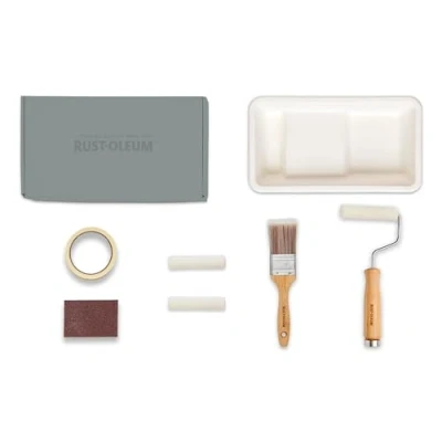 Image of Rust Oleum Ready to Roll Eco Paint Kit (Small) Kitchen Tile Satin Dusky Greys