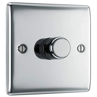 Image of BG Chrome 2 Way Dimmer Switch 400w 1 Gang