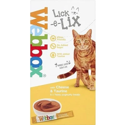 Image of Webbox Lick e Lix Yoghurt with Cheese &amp; Taurine 5pcs (5x15g) (Case of 17)