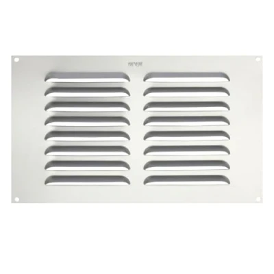 Image of Map Metal Louvre Air Vent Cover, for Openings 9 x 6&quot; (229 152mm), Suitable Venting Gas Appliances Ventilation Internal External Wall, Silver