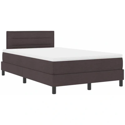 Image of vidaXL Box Spring Bed with Mattress Dark Brown 120 x 200 cm Fabric