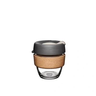 Image of KeepCup Reusable Coffee Cup Brew Tempered Glass and Natural Cork, S 8oz/227ml Press