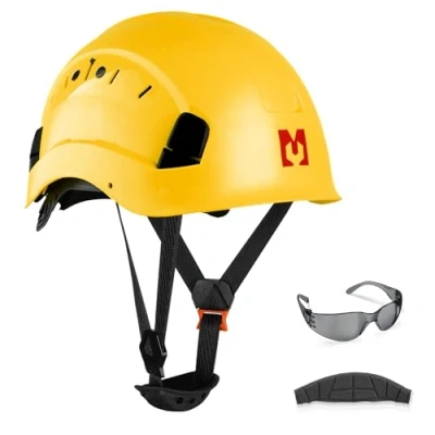 Image of Mustbau Hard Hats Construction Safety Helmet with Anti fog Glasses Wheel Ratchet Adjust 53 63 cm for Scaffolding,Construction and Tradesmen EN 397