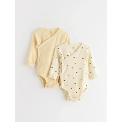 Image of Lindex 2PACK Newborn Body for kids, Size: PRE, Light dusty yellow