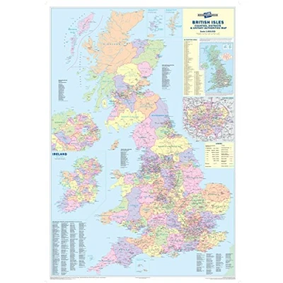 Image of Supersize UK Counties Map (Laminated Wall Map)