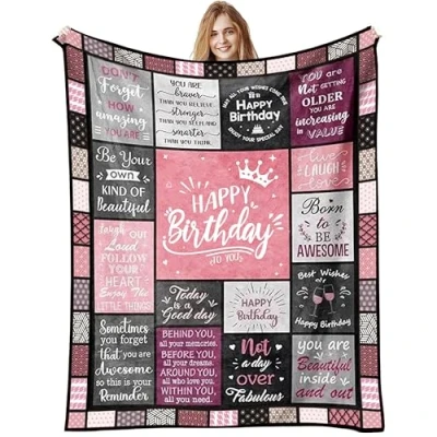 Image of VivaJoy Birthday Gifts for Women Throw Blanket 60&quot;X50&quot;, Idea Womens Gifts, Best Her, Friends, Mum, Wife