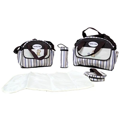 Image of Multi Function Baby Diaper Nappy Bag/Mummy Changing Set Handbag (Brown Design Two)