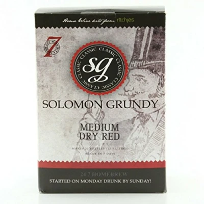 Image of Solomon Grundy Medium Dry Red 30 Bottle Home Brew Wine Kit