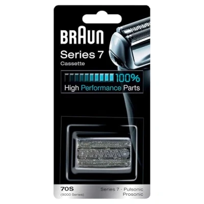 Image of Braun Series 7 Electric Shaver Head ORIGINAL Replacement Cassette, Easily Attach Your New Head, Compatible with Generation 7, 70S, Silver
