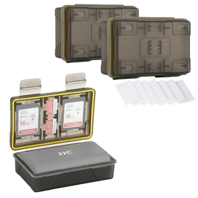 Image of KIWIFOTOS 2pieces Water Resistant Camera Battery Storage Case &amp; Memory Card for Canon LP E12 Fujifilm NP W126 Sony FW50 F550 FZ100 Nikon EN EL15 SD MSD XQD