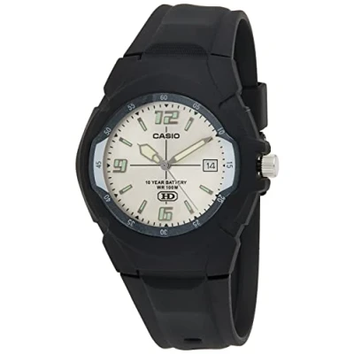 Image of Casio Men&#039;s MW600F 7AV Black Resin Quartz Watch with Silver Dial