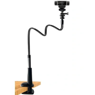 Image of 32 Inch Webcam Stand Camera Mount, Upgraded Thick Base Flexible Gooseneck Desk Mount Clamp for Logitech C930e C930 C920 C922x C922 Brio 4K C925e C615, Gopro Hero 8 7 6 5 4