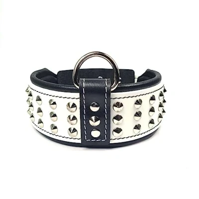 Image of Bestia &#039;&#039;Star&#039;&#039; Genuine Leather Dog Collar with Studs