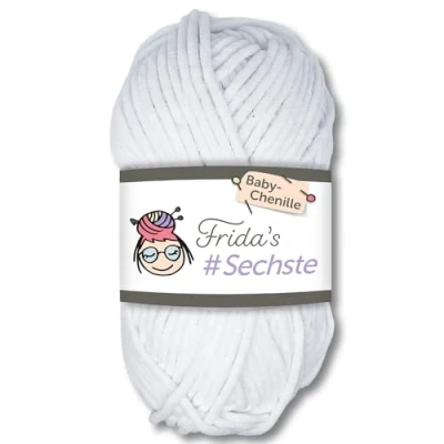 Image of Frida&#039;s Wollhaus 50g #Sixth Baby Chenille Yarn Knitting Crochet Wool Amigurumi Velvety Soft 30 Colours (741 White)