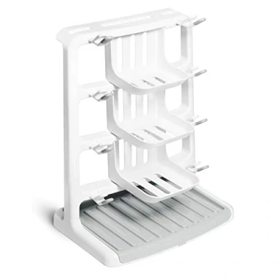 Image of Munchkin Tidy Dry Space Saving Baby Bottle Drying Rack, White, 1 Count (Pack of 1)
