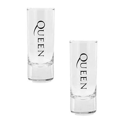 Image of Queen Crest Unisex Shot Glasses Set Transparent, Glass,