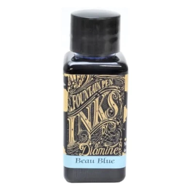 Image of Diamine 30ml Beau Blue fountain pen ink bottle