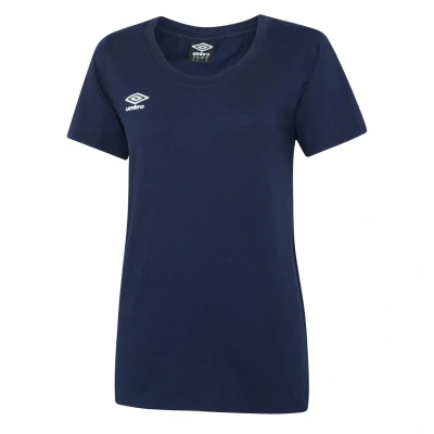 Image of Umbro Womens/Ladies Club Leisure T Shirt (Navy/White) Cotton Size Large