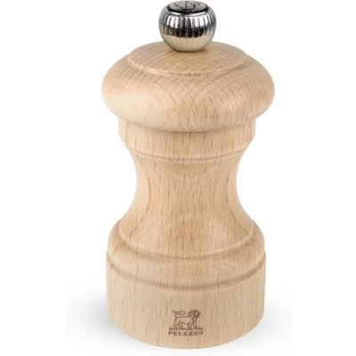 Image of PEUGEOT Bistro 10 cm Salt Mill Classic Grind System Made with PEFC Certified Wood Lifetime Guaranteed Mechanism in France Natural Colour