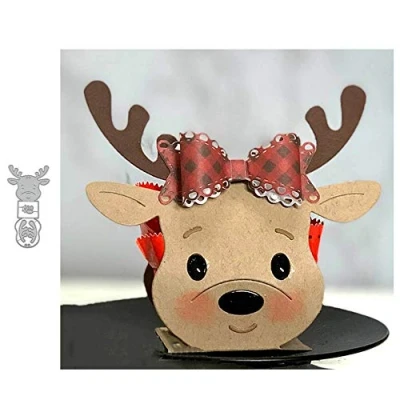 Image of Christmas Deer Box Cutting Dies, YunTrip Candy Metal Dies Cuts Stencils for DIY Scrapbooking Photo Album Decorative Paper Card Making Supplies