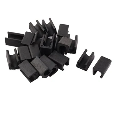 Image of sourcing map Plastic Chair Foot U Shaped Floor Glides Tubing Caps Cover 10mm Dia 20pcs Black