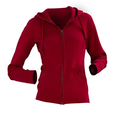 Image of Russell Athletic Womens Ladies Premium Authentic Zipped Hoodie (3 Layer Fabric) (Classic Red) Size X Large