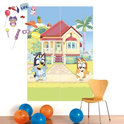 Image of Amscan 9915387 Paper Bluey Scene Setter Posters and Props