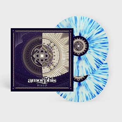 Image of Amorphis Halo White &amp; Blue Splattered Sealed 2022 UK 2 LP vinyl set AF0027