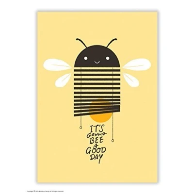 Image of Funny Cute Humorous &#039;Bee A Good Day&#039; Novelty Postcard