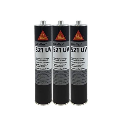 Image of 3 x Sikaflex 521 UV Black 300 ml Polyurethane Hybrid Sealant