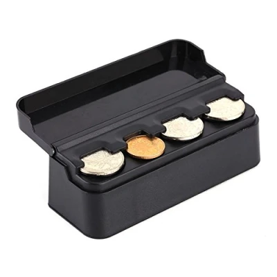 Image of Keenso Car Coin Holder Organizer, Portable Case Storage Box Black Changes Money Container for Car, Truck, RV Interior Accessories