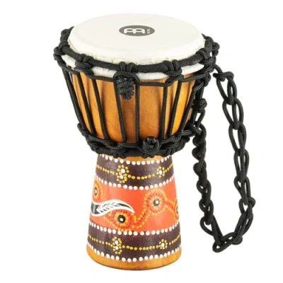 Image of Meinl Percussion African Mini Djembe Extra Small Handdrum With Goat Head Diameter 4,5 Inches Mahogany, Multicoloured (HDJ5 XXS)