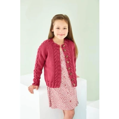 Image of King Cole Ladies &amp; Girls DK Knitting Pattern Cable Knit Sweater Cardigan (5938), Multi, 24&#039;&#039; 46&#039;&#039;