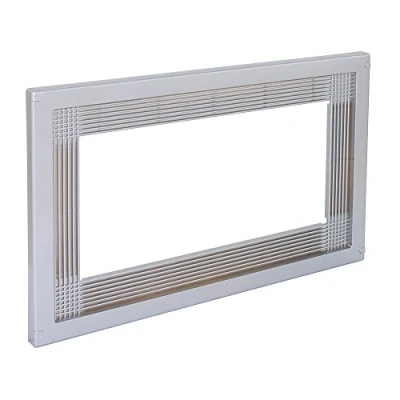 Image of EMUCA Microwave frame, for recessed mounting in kitchen units, module 600mm, 600x400mm, Plastic, Silver painted Aluminium, 1 Unit