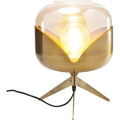 Image of KARE Design Table Lamp Golden Goblet Ball, Gold, Steel, Shade Glass, Bedside Lamp, Modern, Elegant Lighting, Room Decor, Bedroom, Living Room, Office, Bulb not Included, 35x27x27 cm