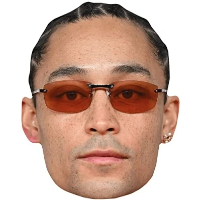 Image of Loyle Carner (Glasses) Celebrity Mask, Flat Card Face, Fancy Dress Mask