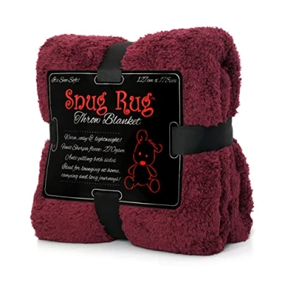 Image of Snug Rug Special Edition Blankets Luxury Sherpa Fleece 127 x 178cm (50&quot; 70&quot;) Sofa Throw Blanket (Plum)