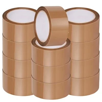 Image of 12 Rolls Brown Tape 48mm x 66m Strong Adhesive and Low Noise Parcel for Packing Parcels, Boxes, Postage Needs Heavy Duty Packaging Secure Sticky