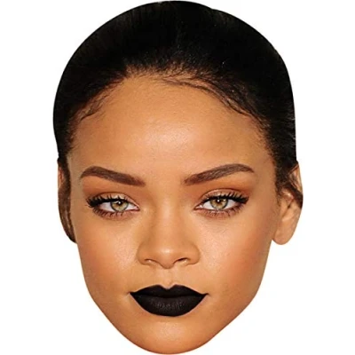 Image of FoxyPrinting Rihanna Black Lips Tv Stars Celebrity Cardboard Party Face Mask Fancy Dress