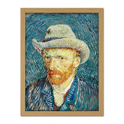 Image of Vincent Van Gogh Self Portrait With Grey Felt Hat Large Framed Art Print Poster Wall Decor 18x24