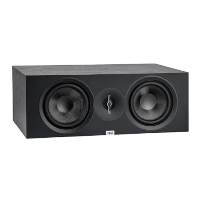 Image of ELAC Debut 3.0 DC63 BK Center Channel Speaker, Black Ash, 1 Inch Aluminum Dome Tweeter and 6.5 Aramid Fiber Dual Woofer, 2 Way Bass Reflex,