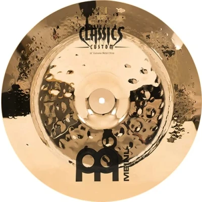 Image of Meinl Cymbals Classics Custom Extreme Metal China Cymbal 16 inch (Video) for Drum Set (40,64cm) B12 Bronze, Brilliant Finish, Made in Germany (CC16EMCH B)