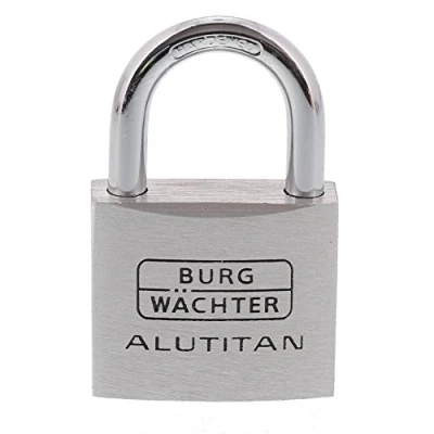 Image of BURG WÄCHTER Cylinder Padlock, 6.5 mm Shackle Thickness, Alutitan 770 40 SB, Silver,