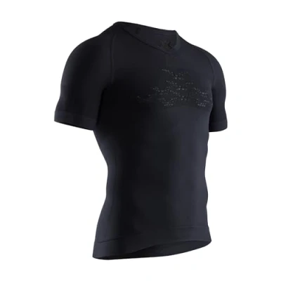 Image of X BIONIC Men Energizer 4.0 Light V Neck Short Sleeve T shirt Opal Black/Arctic White, Small