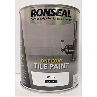 Image of RONSEAL ONE COAT TILE PAINT WHITE SATIN 750 ML WATER BASED