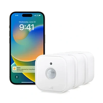 Image of Eve motion (Matter) 3 pack: smart indoor &amp; outdoor sensor, light control of devices, Thread, works with Apple Home, Alexa, Google SmartThings, requires Thread Border Router