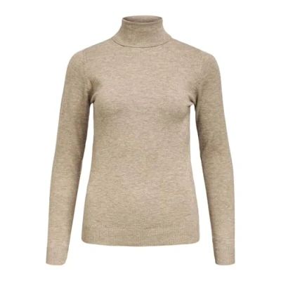 Image of Object Women&#039;s Objthess L/S Rollneck Knit Pullover Noos Jumper, Desert Taupe/Detail: Melange, XS